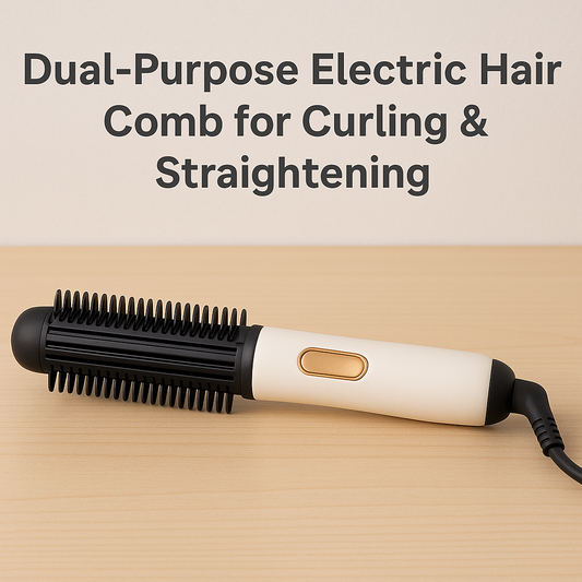 Dual-Purpose Electric Hair Comb for Curling & Straightening