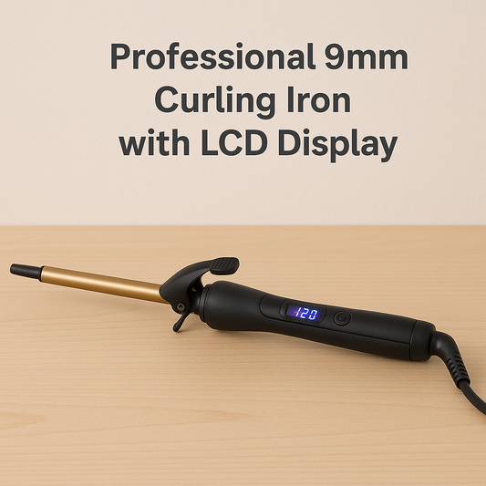 Professional 9mm Curling Iron with LCD Display